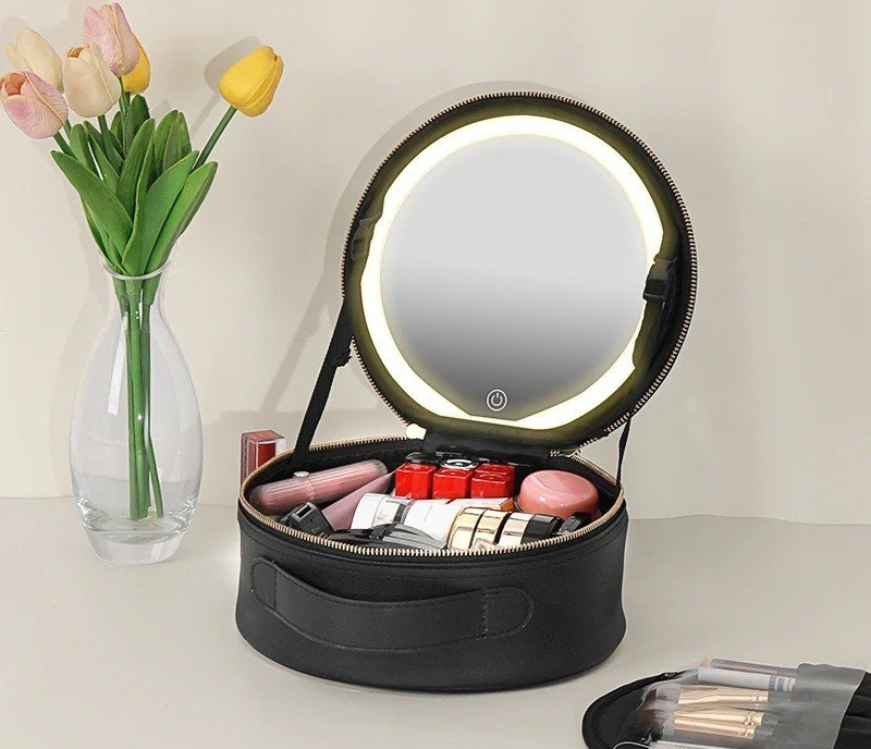 Vanity Case avec Miroir Led rond