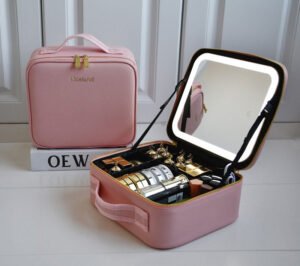 Vanity-maquillage-Miroir--ouvert-rose