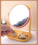 miroir maquillage avec rangement demo jaune