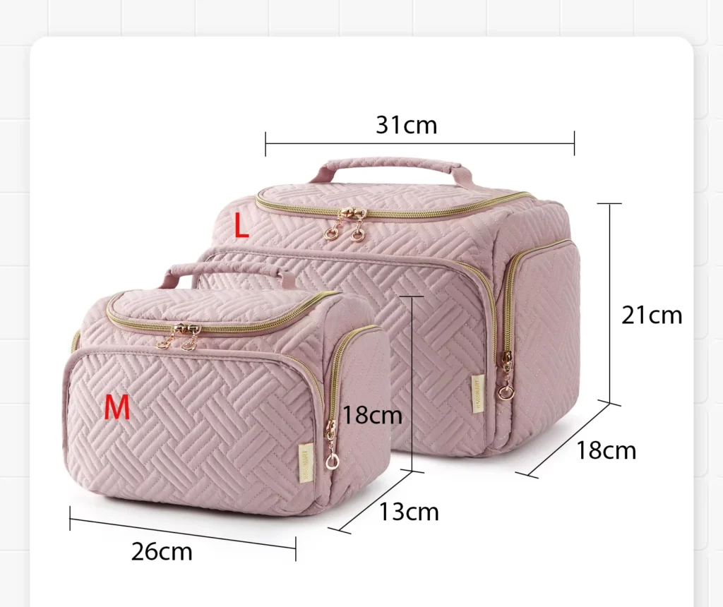 taille trousse de toilette rose grande taille l et m vanity 
