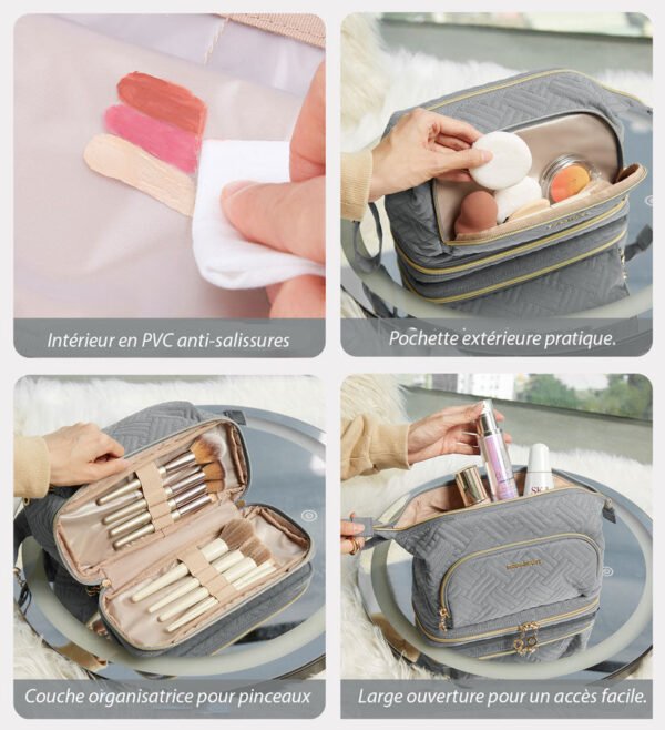 Trousse de Maquillage avec Compartiment Pinceaux – Image 9